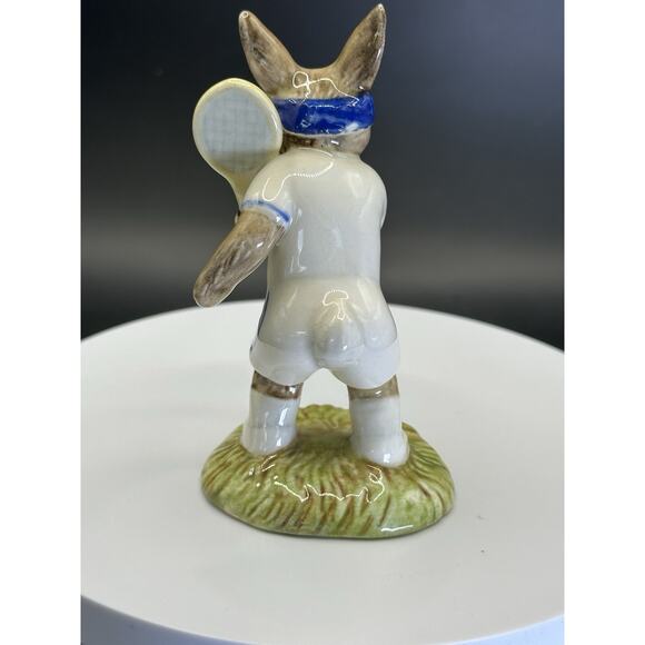 Royal Doulton "Ace Bunnykins" Porcelain Rabbit Tennis Player Figurine 1985 UK - Picture 4 of 9